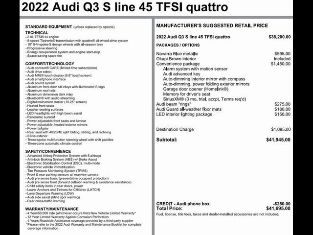 2022 Audi Q3 S Line Premium