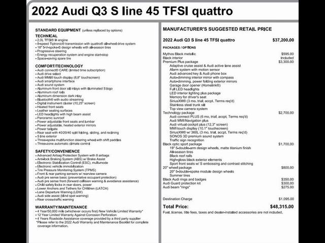 2022 Audi Q3 S Line Premium Plus