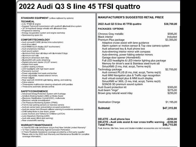 2022 Audi Q3 S Line Premium Plus