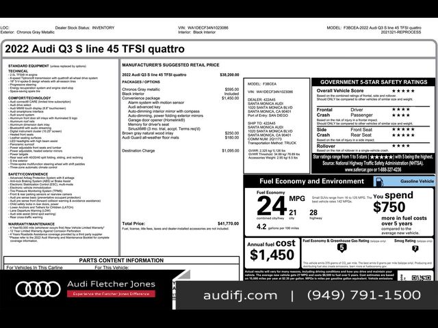 2022 Audi Q3 S Line Premium