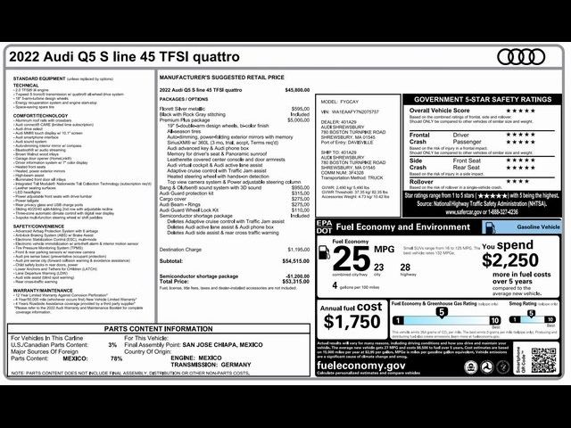 2022 Audi Q5 S Line Premium Plus