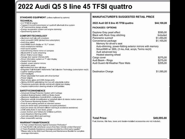 2022 Audi Q5 S Line Premium