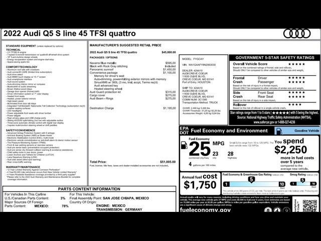 2022 Audi Q5 S Line Premium