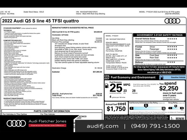 2022 Audi Q5 S Line Premium Plus