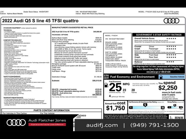 2022 Audi Q5 S Line Premium Plus