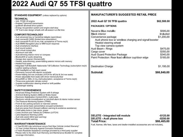 2022 Audi Q7 Premium