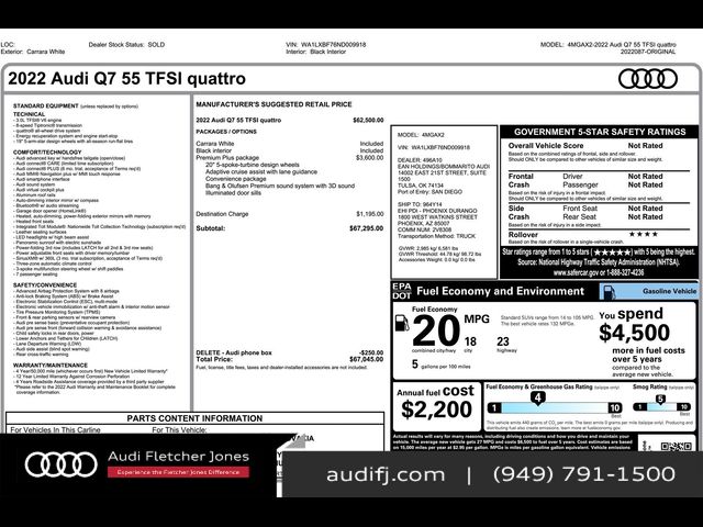 2022 Audi Q7 Premium Plus