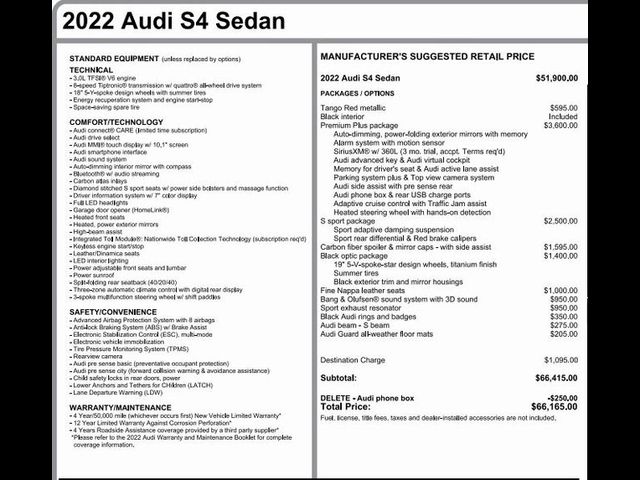 2022 Audi S4 Sedan Premium Plus