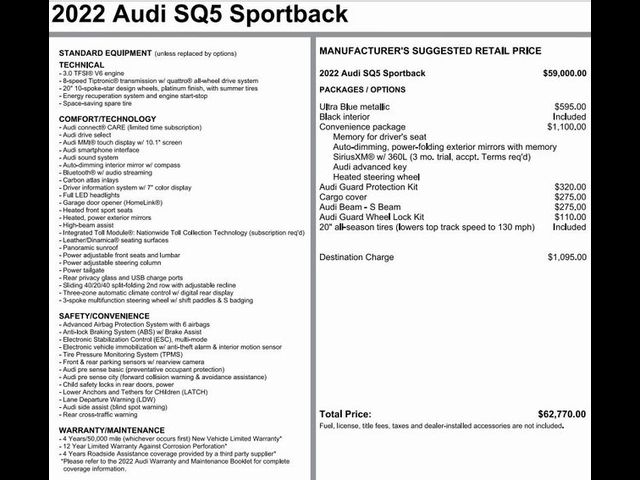 2022 Audi SQ5 Sportback Premium