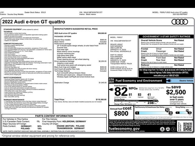 2022 Audi e-tron GT Premium Plus