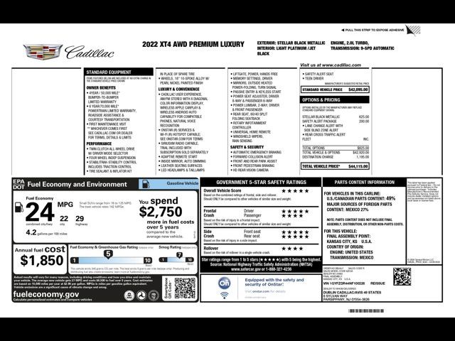2022 Cadillac XT4 Premium Luxury