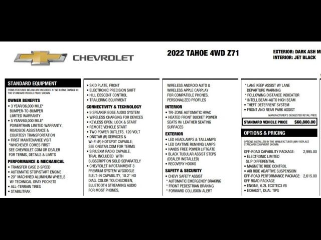 2022 Chevrolet Tahoe Z71