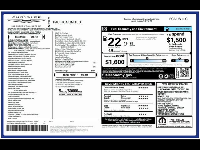 2022 Chrysler Pacifica Limited