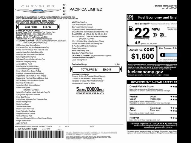 2022 Chrysler Pacifica Limited