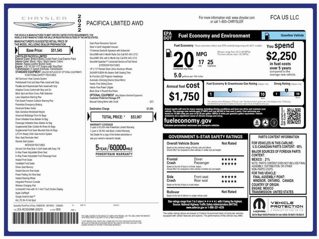2022 Chrysler Pacifica Limited