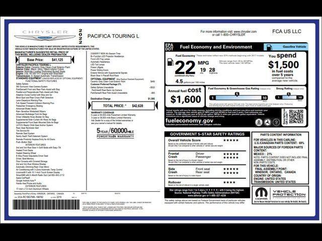 2022 Chrysler Pacifica Touring-L