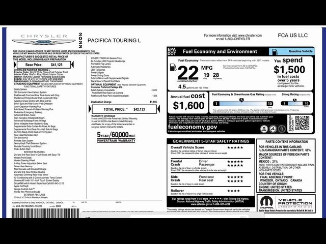 2022 Chrysler Pacifica Touring-L