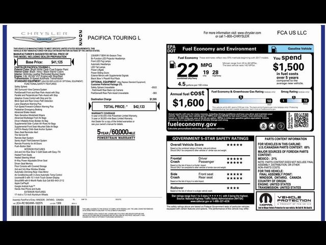 2022 Chrysler Pacifica Touring-L