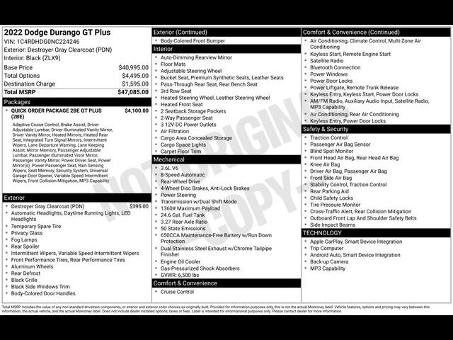 2022 Dodge Durango GT Plus