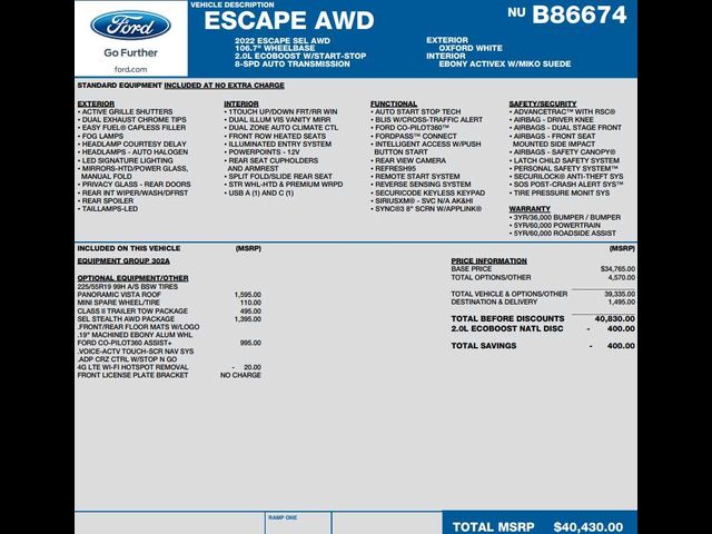 2022 Ford Escape SEL