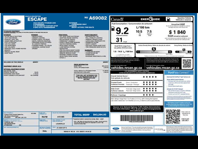 2022 Ford Escape Titanium