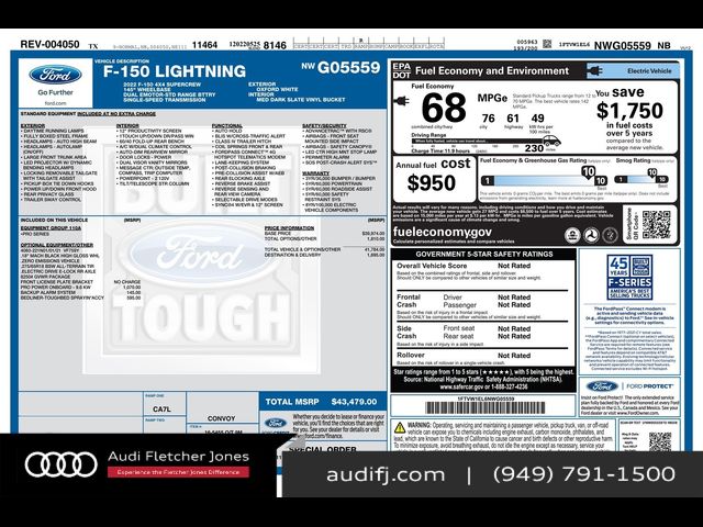 2022 Ford F-150 Lightning Pro