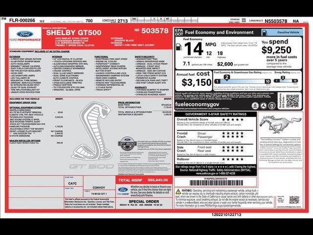 2022 Ford Mustang Shelby GT500