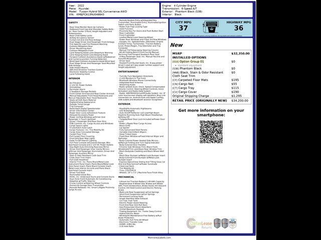 2022 Hyundai Tucson Hybrid SEL Convenience