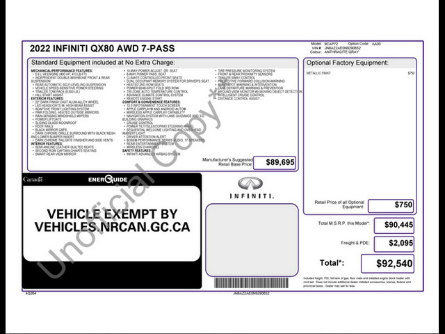 2022 INFINITI QX80 