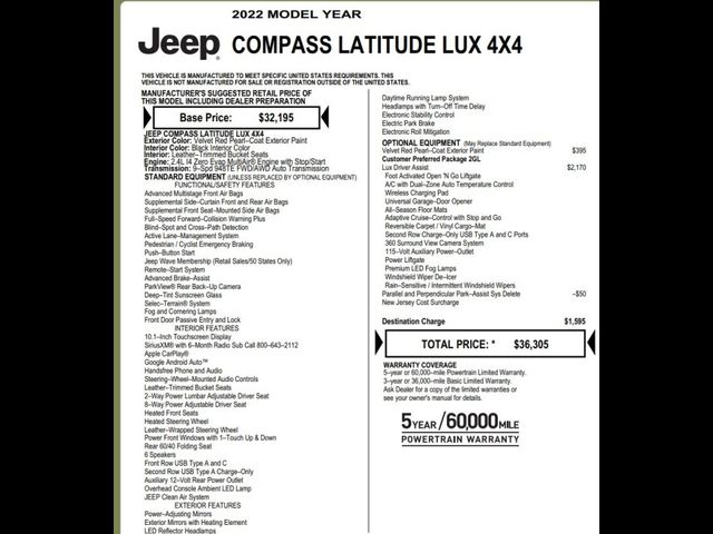 2022 Jeep Compass Latitude Lux