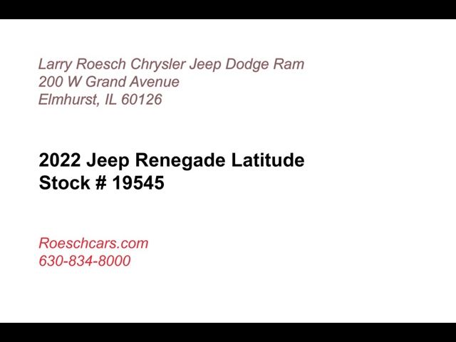 2022 Jeep Renegade Altitude