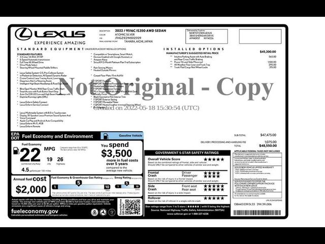 2022 Lexus IS 350 F Sport