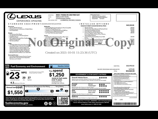 2022 Lexus RX 350