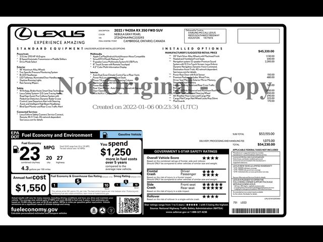 2022 Lexus RX 350