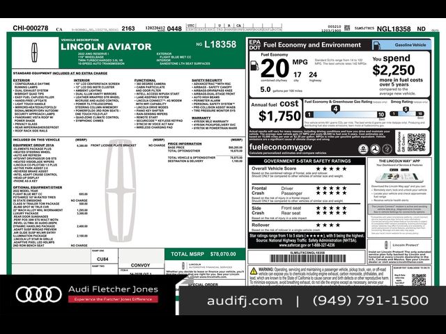 2022 Lincoln Aviator Reserve