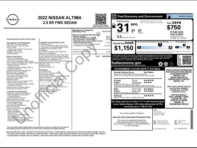 2022 Nissan Altima 2.5 SR