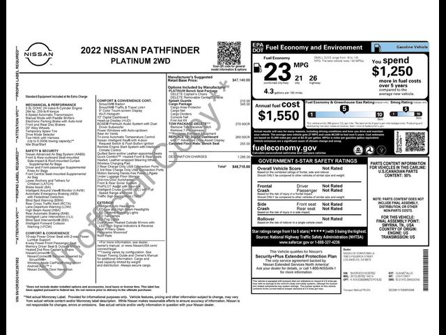 2022 Nissan Pathfinder Platinum