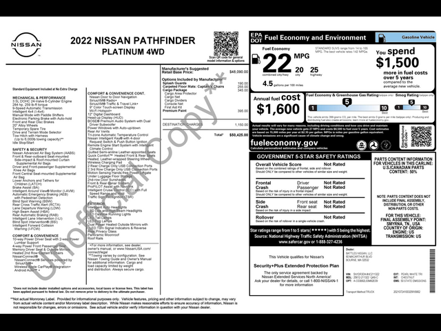 2022 Nissan Pathfinder Platinum