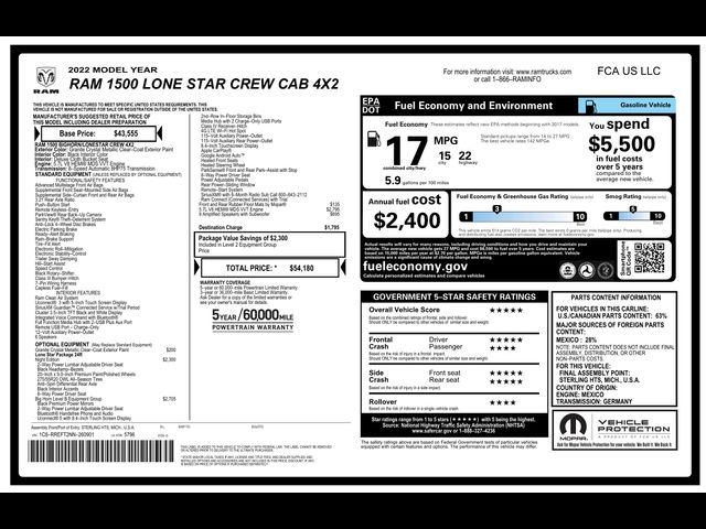 2022 Ram 1500 Lone Star