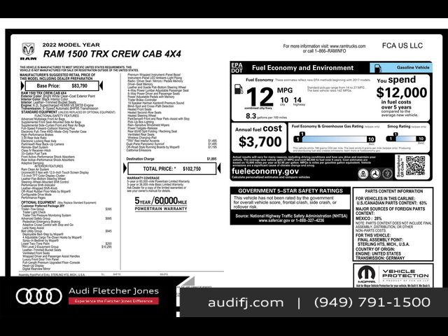 2022 Ram 1500 TRX