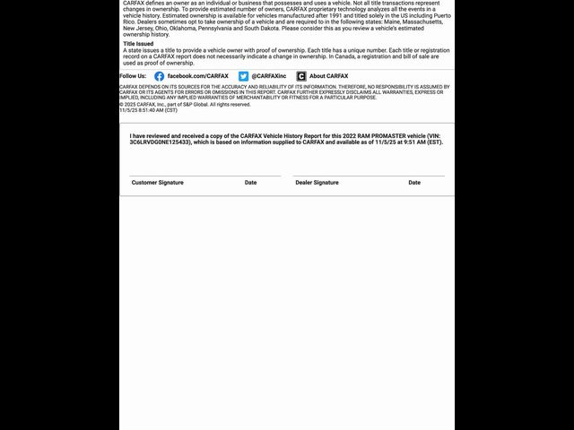 2022 Ram ProMaster Base