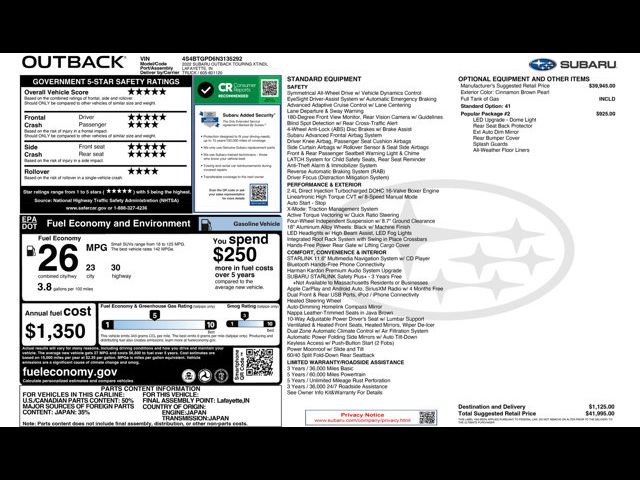 2022 Subaru Outback Touring XT