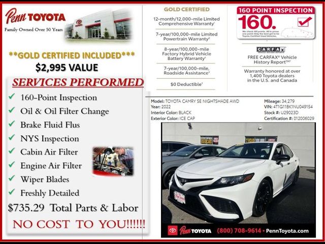 2022 Toyota Camry SE Nightshade