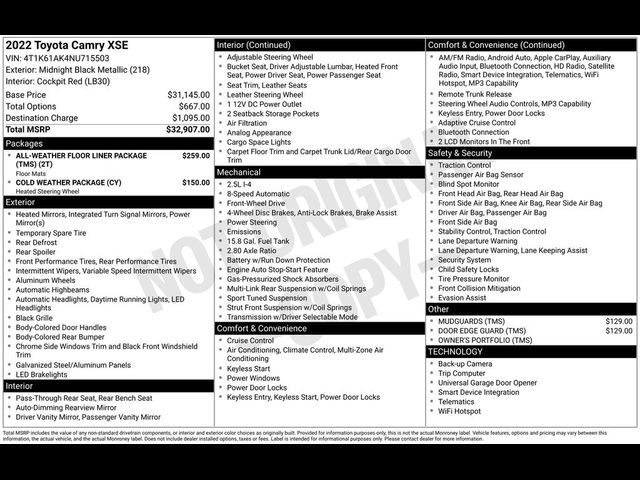 2022 Toyota Camry XSE