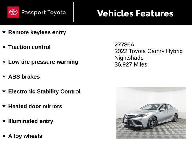 2022 Toyota Camry Hybrid SE