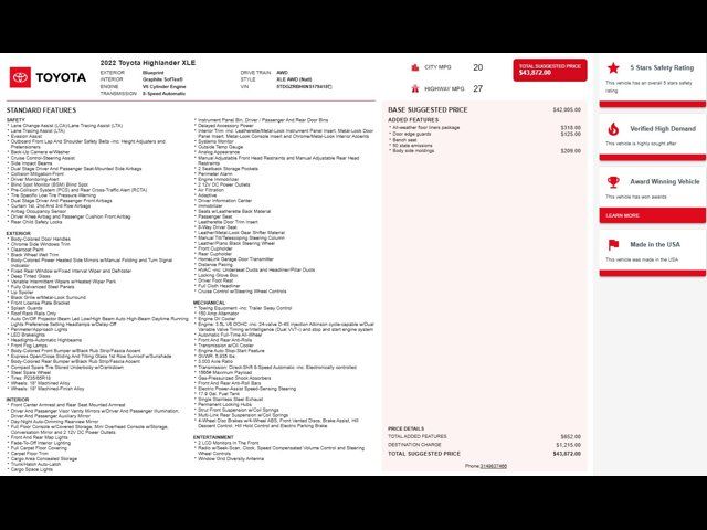 2022 Toyota Highlander XLE