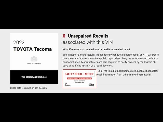 2022 Toyota Tacoma SR