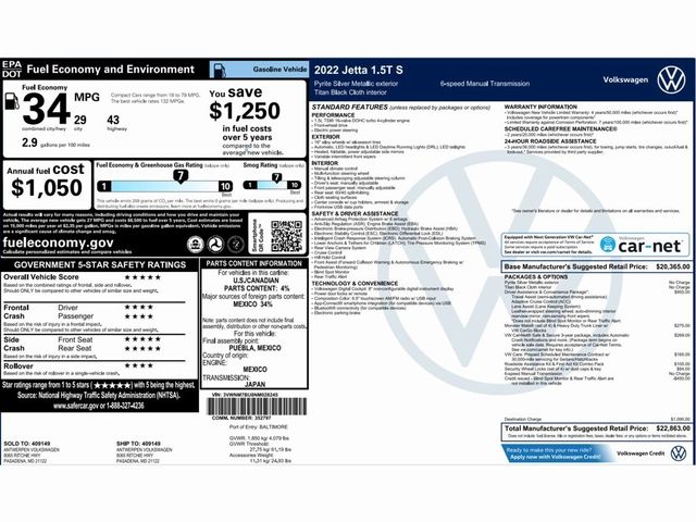 2022 Volkswagen Jetta S