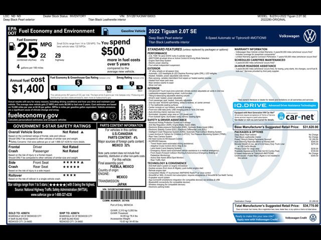 2022 Volkswagen Tiguan SE