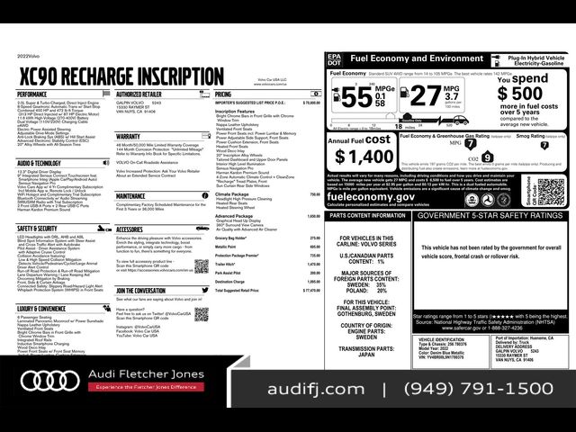2022 Volvo XC90 Recharge Plug-In Hybrid Inscription